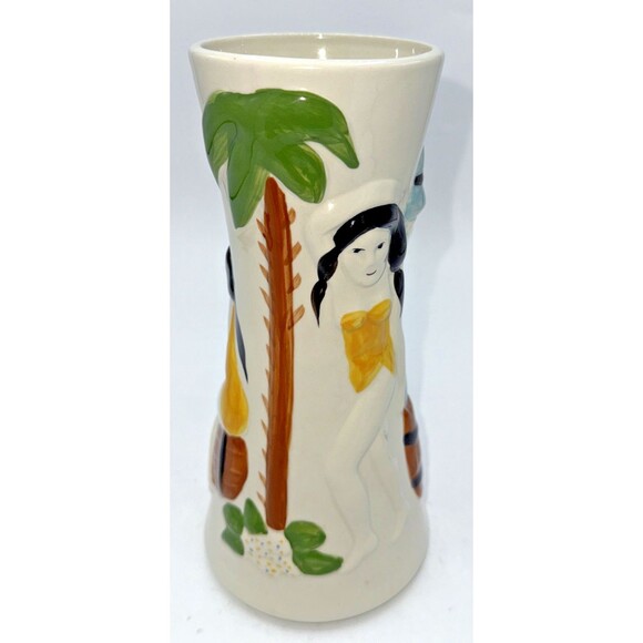 Vintage Sail With Harvey's Hula Girl Tiki Bar Mug/Cup/Vase Lake Tahoe 8.5” - Picture 8 of 13